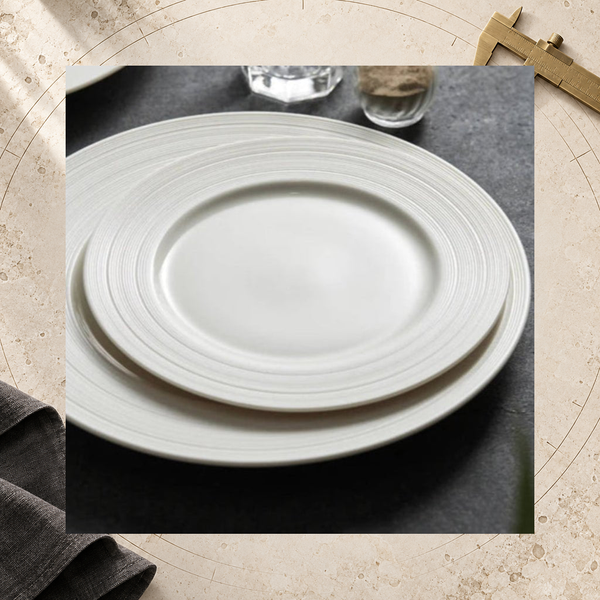 Assiettes Avero Maison Deleurde avec repères de mesure pour choisir le diamètre