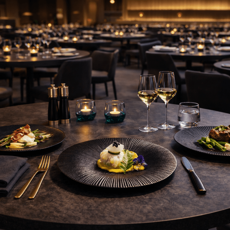 assiette de dressage pour restaurant gastronomique