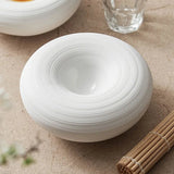 Assiette Bol Céramique Blanc Nuvia Maison Deleurde, vue rapprochée de la forme et de la finition
