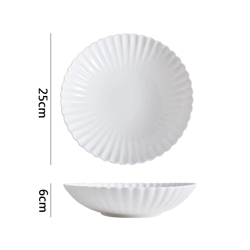 Dimensions et profil de Assiette Céramique Blanche Sun Maison Deleurde
