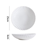 Dimensions et profil de Assiette Céramique Blanche Sun Maison Deleurde