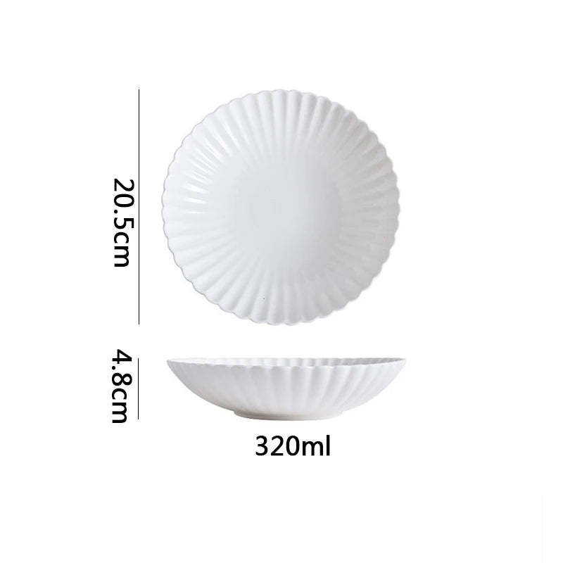 Dimensions et profil de Assiette Céramique Blanche Sun Maison Deleurde