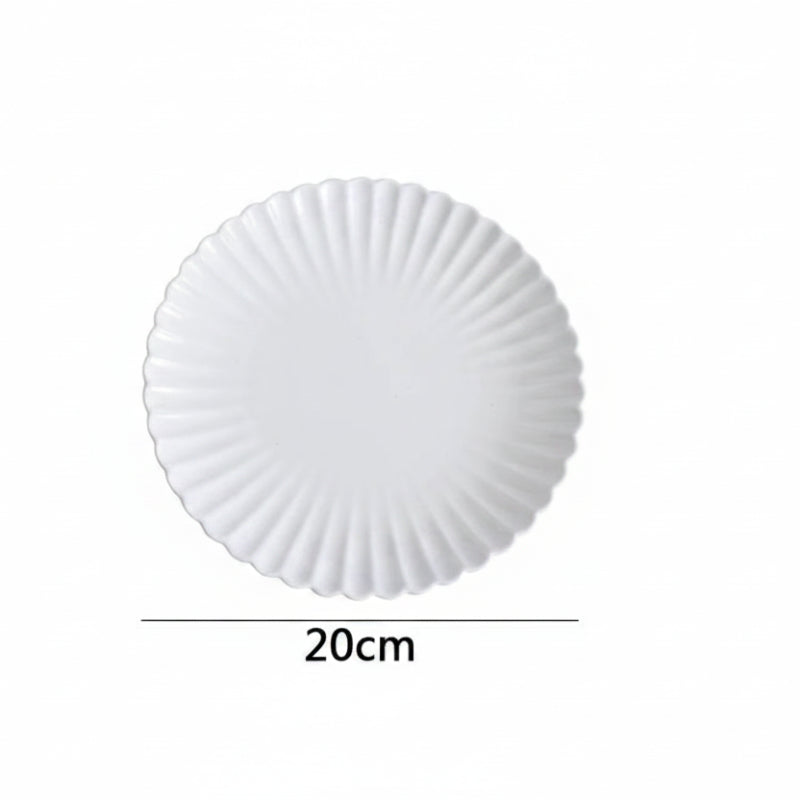 Dimensions et profil de Assiette Céramique Blanche Sun Maison Deleurde