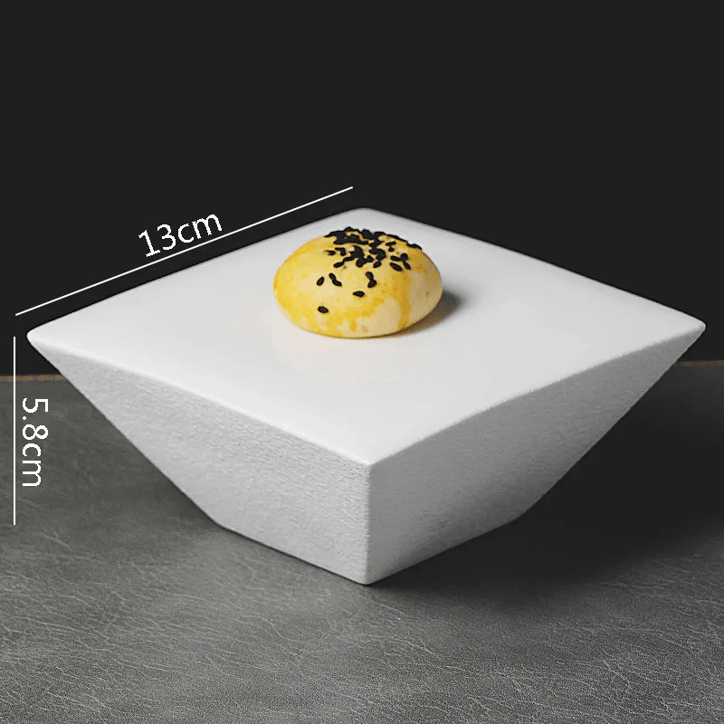 Dimensions et profil de Plat Présentoir Céramique Carré Surélevé Cube Maison Deleurde