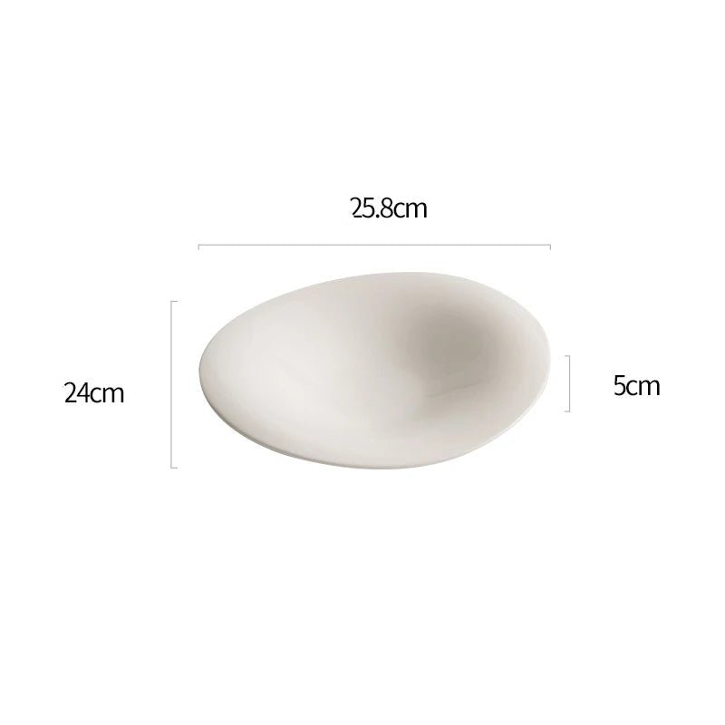 Dimensions et profil de Assiette Céramique Blanche Elma Maison Deleurde