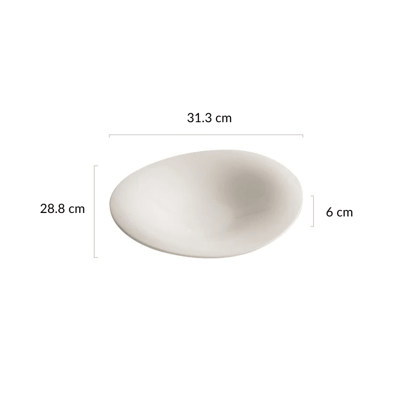 Dimensions et profil de Assiette Céramique Blanche Elma Maison Deleurde