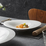 Assiette Céramique Blanche Elma Maison Deleurde avec dressage gastronomique