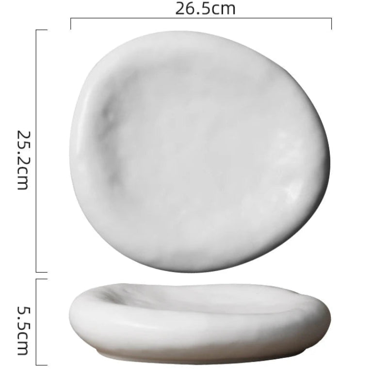 Dimensions et profil de Assiette Céramique Gastronomique Galet Maison Deleurde