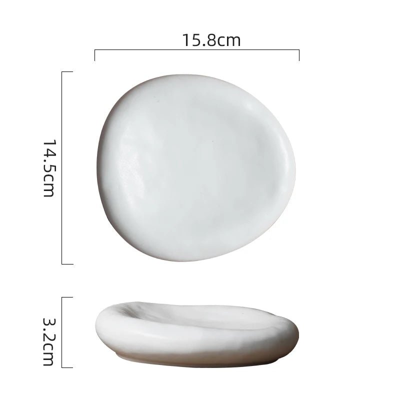 Dimensions et profil de Assiette Céramique Gastronomique Galet Maison Deleurde