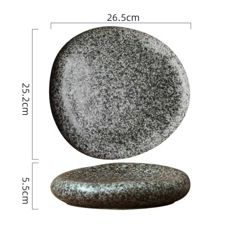Dimensions et profil de Assiette Céramique Gastronomique Galet Maison Deleurde