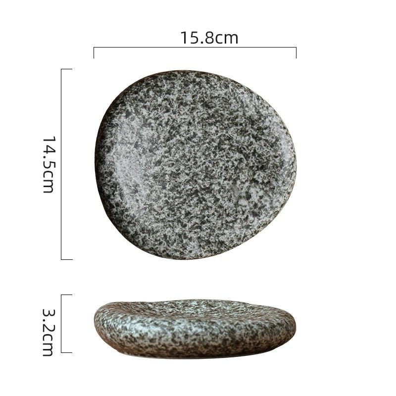 Dimensions et profil de Assiette Céramique Gastronomique Galet Maison Deleurde
