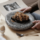 Assiette Céramique Gastronomique Galet Maison Deleurde avec dressage gastronomique