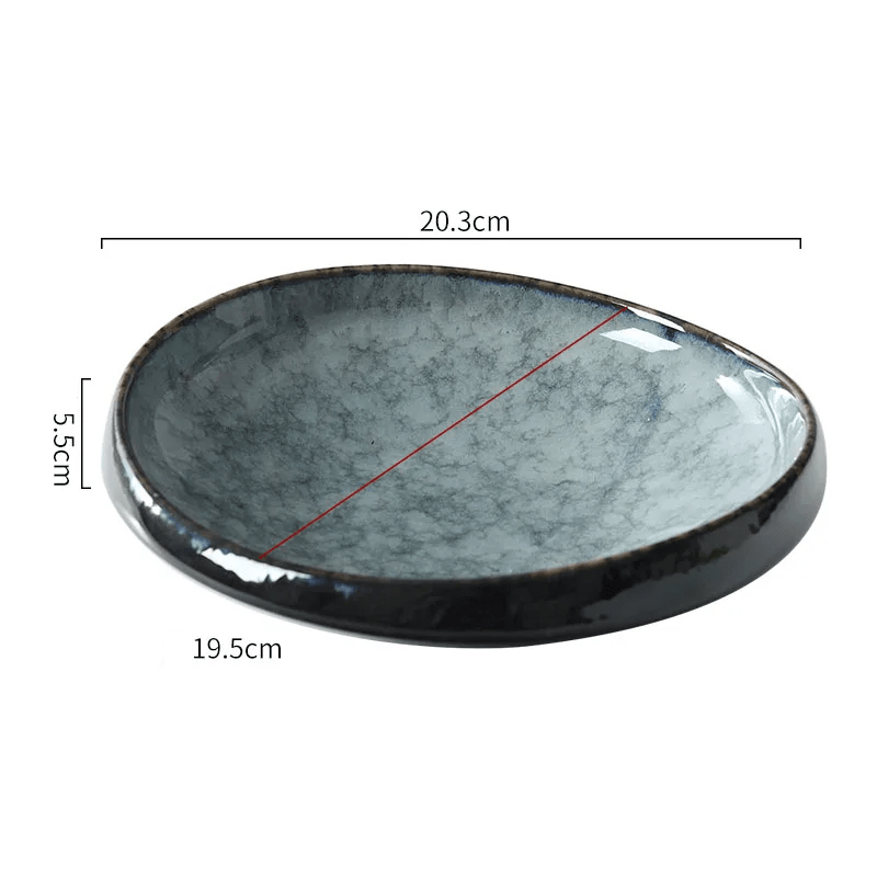 Dimensions et profil de Assiette Céramique Noire Horizon Maison Deleurde