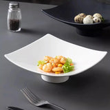 Assiette Céramique Carré Quadria Maison Deleurde, vue rapprochée de la forme et de la finition