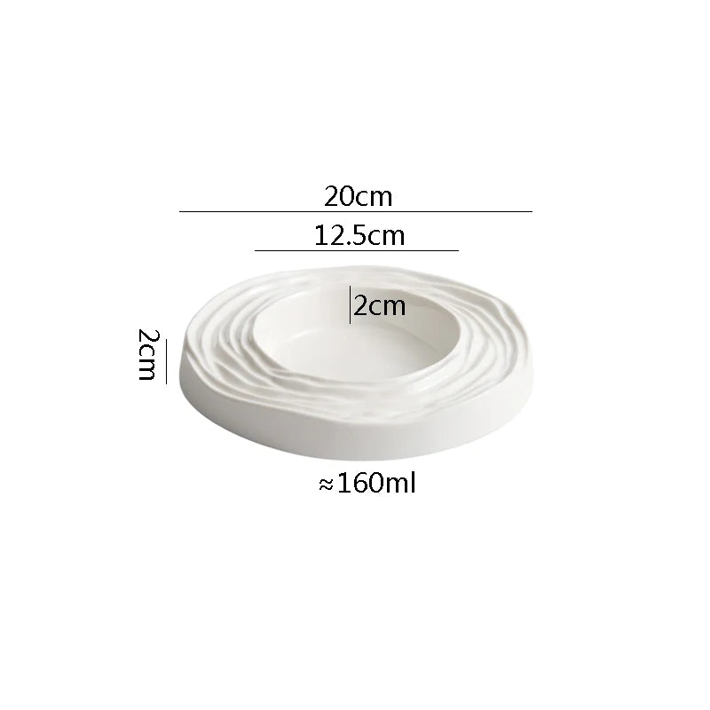 Dimensions et profil de l’assiette creuse en céramique Onde Maison Deleurde