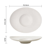 Dimensions et profil de l’assiette creuse ovale Halo Maison Deleurde