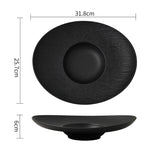 Dimensions et profil de l’assiette creuse ovale Halo Maison Deleurde