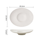 Dimensions et profil de l’assiette creuse ovale Halo Maison Deleurde