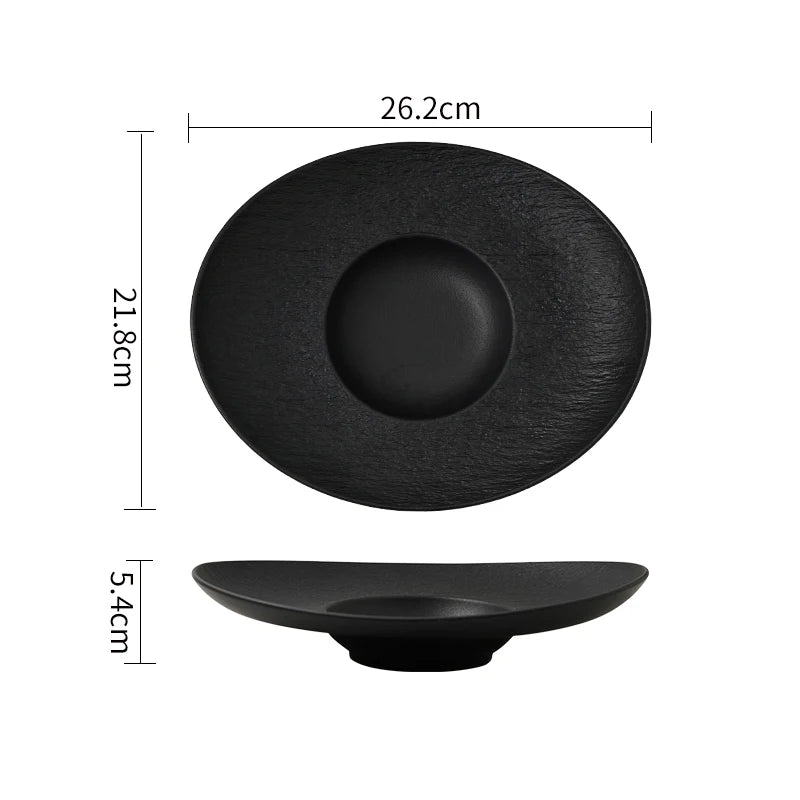 Dimensions et profil de l’assiette creuse ovale Halo Maison Deleurde