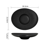 Dimensions et profil de l’assiette creuse ovale Halo Maison Deleurde