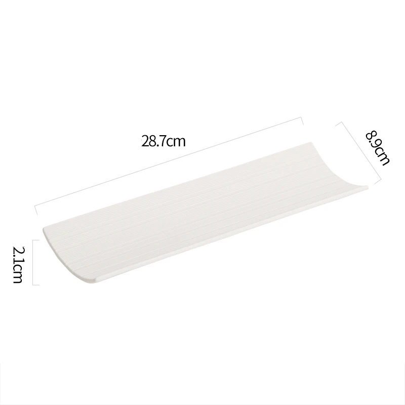 Dimensions et profil du plat rectangulaire en céramique Ligne Maison Deleurde