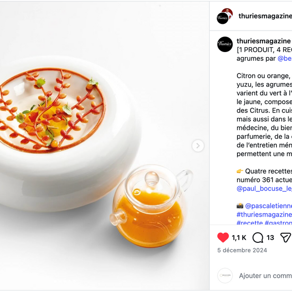 Publication de chef présentant un dessert dans une assiette Maison Deleurde