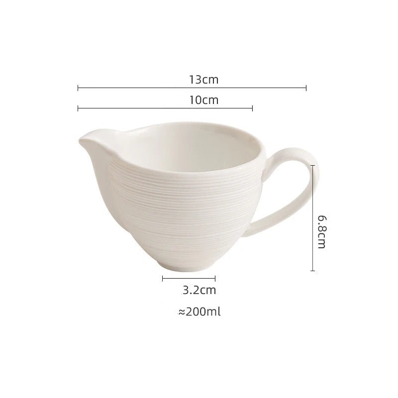 Dimensions et profil de Saucière Céramique Blanche Trophy Maison Deleurde