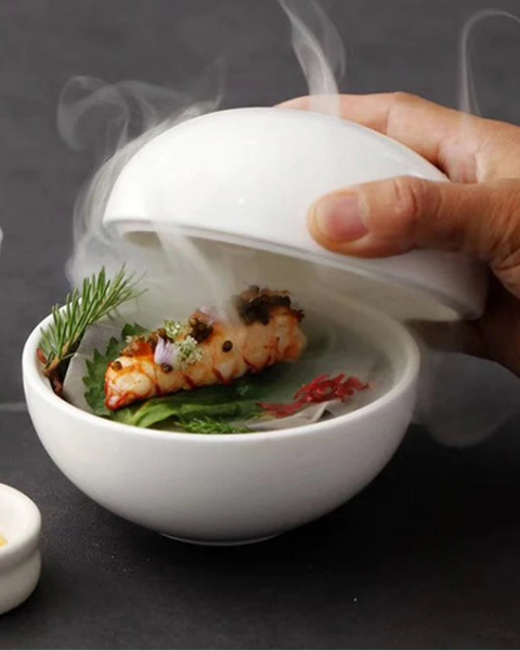 Soupière en céramique Dôme Maison Deleurde avec couvercle assorti