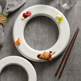 Plat à Mignardise Céramique Ring Maison Deleurde avec dressage gastronomique